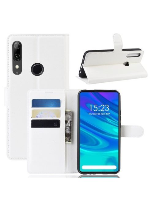 Huawei P Smart Z Notesz Tok Business Series Kitámasztható Bankkártyatartóval Fehér
