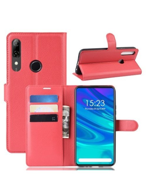 Huawei P Smart Z Notesz Tok Business Series Kitámasztható Bankkártyatartóval Piros