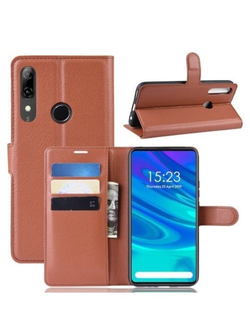 Huawei P Smart Z Notesz Tok Business Series Kitámasztható Bankkártyatartóval Barna