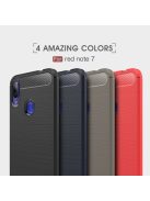 Xiaomi Redmi Note 7 Szilikon Tok Ütésállókivitel Karbon Mintázattal Fekete