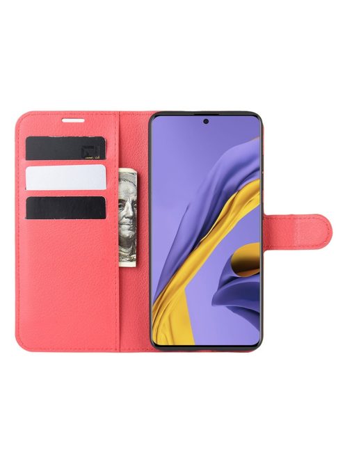 RMPACK Samsung Galaxy A51 Notesz Tok Business Series Kitámasztható Bankkártyatartóval Piros