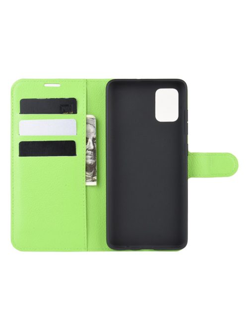 RMPACK Samsung Galaxy A51 Notesz Tok Business Series Kitámasztható Bankkártyatartóval Zöld