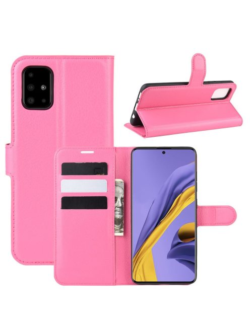 RMPACK Samsung Galaxy A51 Notesz Tok Business Series Kitámasztható Bankkártyatartóval Pink