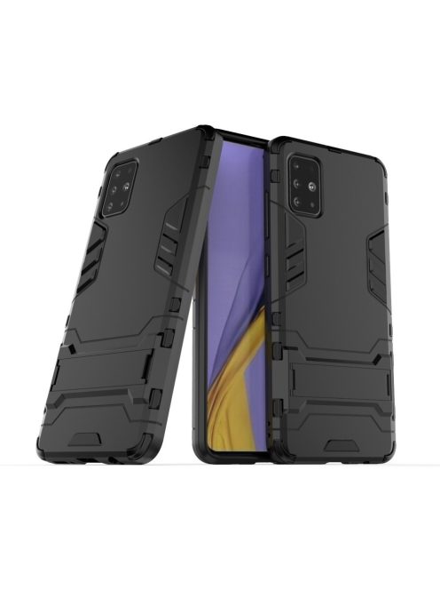 RMPACK Samsung Galaxy A51 2in1 Tok Ütésálló - Kitámasztható TPU Hybrid Fekete