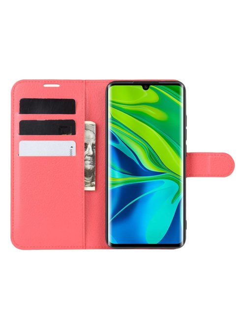 RMPACK Xiaomi Mi Note 10 / Mi Note 10 Pro Notesz Tok Business Series Kitámasztható Bankkártyatartóval Piros