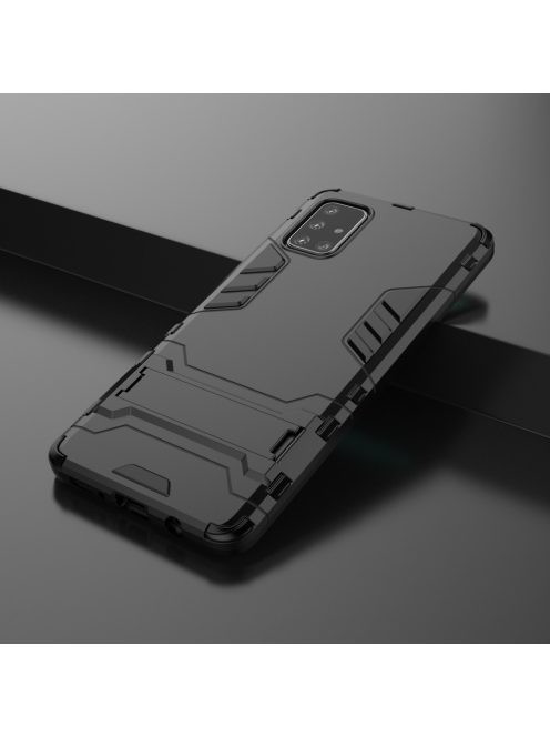 RMPACK Samsung Galaxy A71 2in1 Tok Ütésálló - Kitámasztható TPU Hybrid Fekete