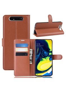   RMPACK Samsung Galaxy A80 Notesz Tok Business Series Kitámasztható Bankkártyatartóval Barna