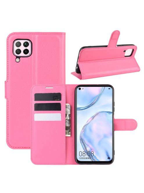 RMPACK Huawei P40 Lite Notesz Tok Business Series Kitámasztható Bankkártyatartóval Pink