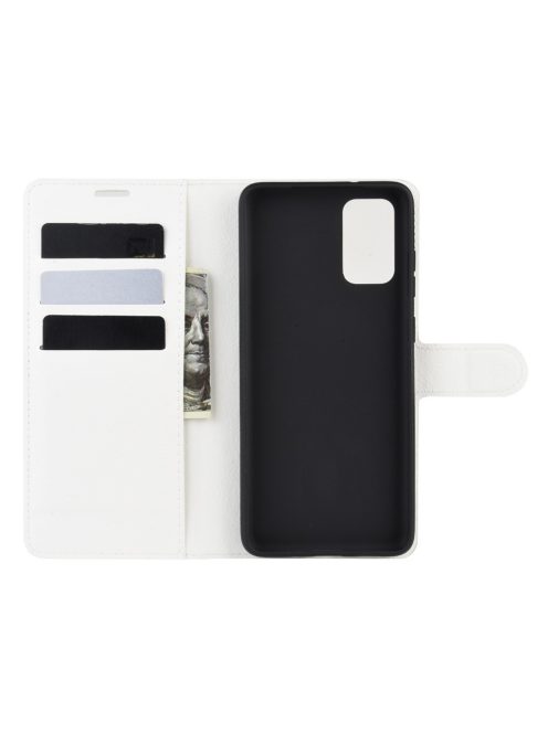 RMPACK Samsung Galaxy S20 Notesz Tok Business Series Kitámasztható Bankkártyatartóval Fehér