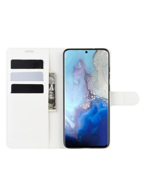 RMPACK Samsung Galaxy S20 Notesz Tok Business Series Kitámasztható Bankkártyatartóval Fehér