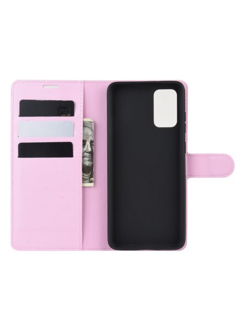 RMPACK Samsung Galaxy S20 Notesz Tok Business Series Kitámasztható Bankkártyatartóval Rózsaszín