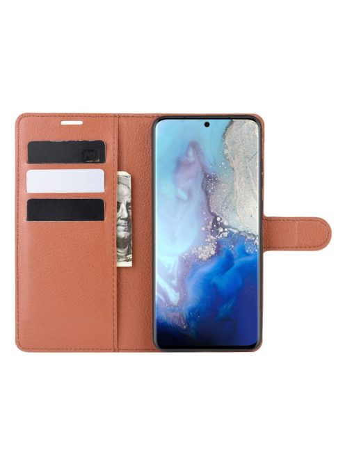 RMPACK Samsung Galaxy S20 Notesz Tok Business Series Kitámasztható Bankkártyatartóval Barna