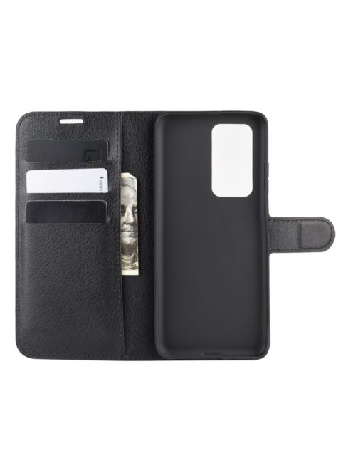 RMPACK Huawei P40 Notesz Tok Business Series Kitámasztható Bankkártyatartóval Fekete