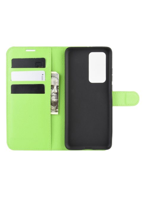 RMPACK Huawei P40 Notesz Tok Business Series Kitámasztható Bankkártyatartóval Zöld