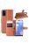 RMPACK Samsung Galaxy A41 Notesz Tok Business Series Kitámasztható Bankkártyatartóval Barna