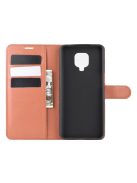 RMPACK Xiaomi Redmi Note 9S / Note 9 Pro Notesz Tok Business Series Kitámasztható Bankkártyatartóval Barna