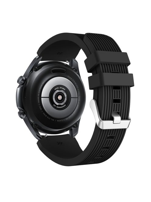 RMPACK Samsung Galaxy Watch 3 45mm Pótszíj Okosóra Szíj Óraszíj Szilikon Sport Style Fekete