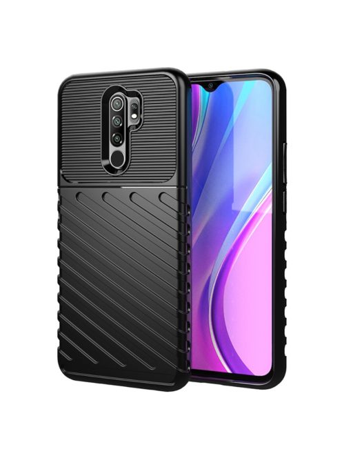 RMPACK Xiaomi Redmi 9 Szilikon Tok Twill Ütésálló Thunder Series Kivitel Fekete