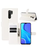 RMPACK Xiaomi Redmi 9 Notesz Tok Business Series Kitámasztható Bankkártyatartóval Fehér