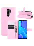 RMPACK Xiaomi Redmi 9 Notesz Tok Business Series Kitámasztható Bankkártyatartóval Rózsaszín