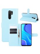 RMPACK Xiaomi Redmi 9 Notesz Tok Business Series Kitámasztható Bankkártyatartóval Világoskék