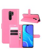 RMPACK Xiaomi Redmi 9 Notesz Tok Business Series Kitámasztható Bankkártyatartóval Pink