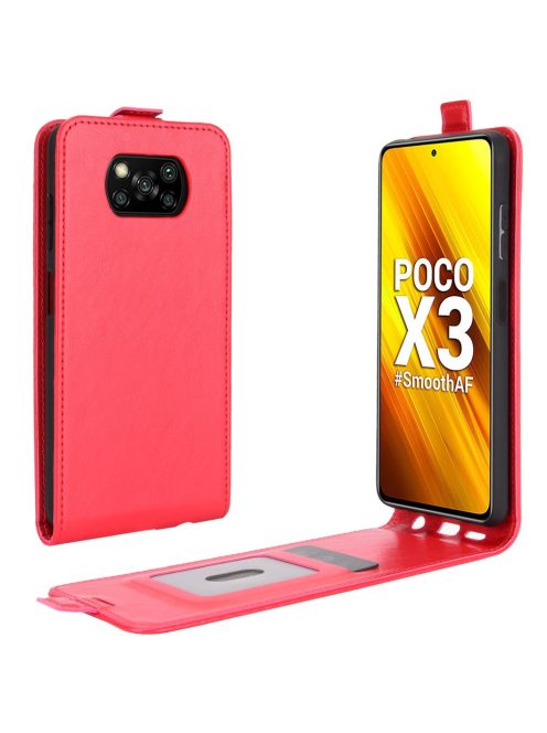 RMPACK Xiaomi Poco X3 Flip Tok Mágneses Piros