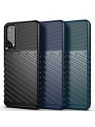 RMPACK Huawei P Smart 2021 Szilikon Tok Twill Ütésálló Thunder Series Kivitel Zöld