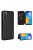 RMPACK Huawei P Smart 2021 Notesz Tok Karbon Mintázattal Kártyatartóval Fekete
