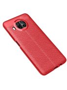 RMPACK Xiaomi Mi 10T Lite 5G Szilikon Tok Bőrmintázattal TPU Prémium Piros