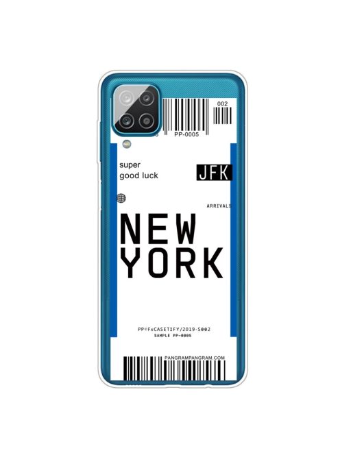 RMPACK Samsung Galaxy A12 Szilikon Tok Boarding Check Series NEW YORK