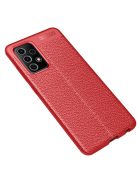 RMPACK Samsung Galaxy A52 5G Szilikon Tok Bőrmintázattal TPU Prémium Piros