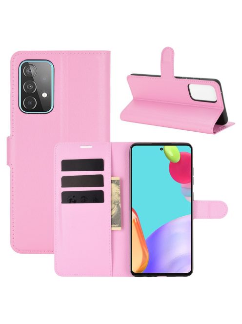 RMPACK Samsung Galaxy A52 5G Notesz Tok Business Series Kitámasztható Bankkártyatartóval Rózsaszín
