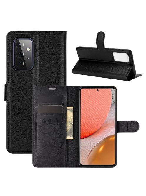 RMPACK Samsung Galaxy A72 5G Notesz Tok Business Series Kitámasztható Bankkártyatartóval Fekete