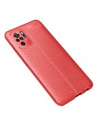 RMPACK Xiaomi Redmi Note 10 Szilikon Tok Bőrmintázattal TPU Prémium Piros