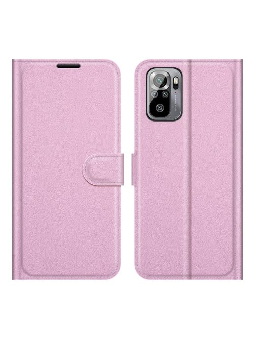 RMPACK Xiaomi Redmi Note 10 Notesz Tok Business Series V2 Kitámasztható Bankkártyatartóval Rózsaszín