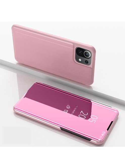 RMPACK Xiaomi Mi 11 Lite 4G/5G Notesz Tok Mirror - Tükrözödő Áttetsző Fedlap Pink