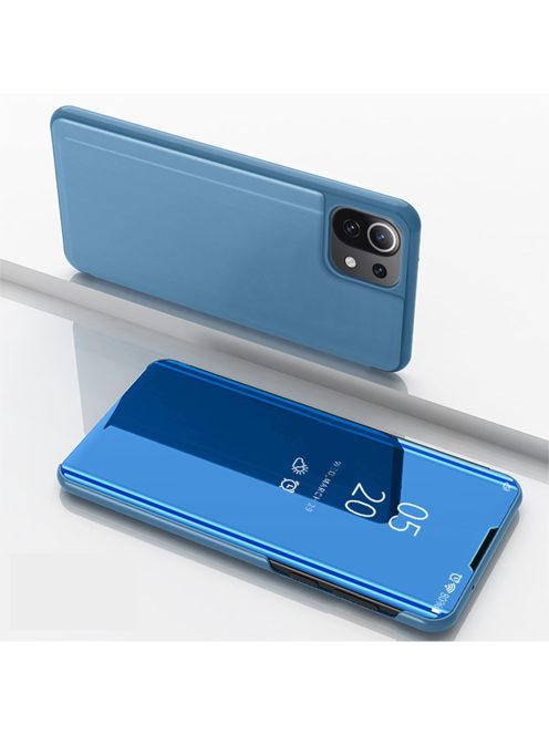 RMPACK Xiaomi Mi 11 Lite 4G/5G Notesz Tok Mirror - Tükrözödő Áttetsző Fedlap Kék