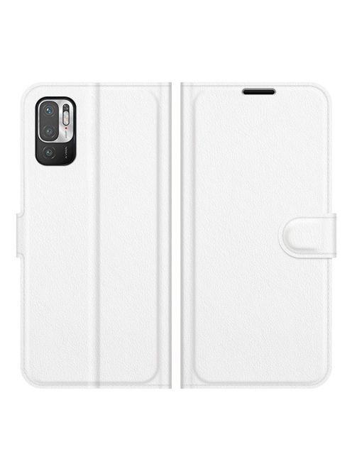 RMPACK Xiaomi Redmi Note 10 5G / Poco M3 Pro Notesz Tok Business Series V2 Kitámasztható Bankkártyatartóval Fehér