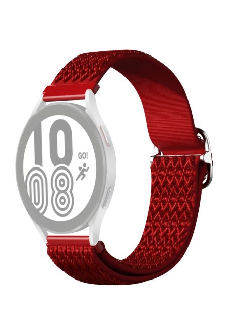 RMPACK Samsung Galaxy Watch4 42mm Pótszíj Óraszíj Szövet Szíj Nylon Rhombus Style Piros