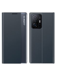   RMPACK Xiaomi 11T / 11T Pro Notesz Tok ELEGANT Style Ablakos View Window Series Kitámasztható Sötétkék