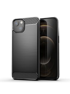   iPhone 13 6.1' Szilikon Tok Carbon Case Flexible TPU Fekete