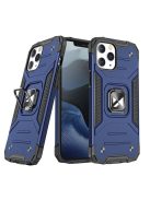 iPhone 13 6.1' Tok Ring Armor Gyűrűs Tok Kickstand Tough Rugged Kitámasztható Sötétkék