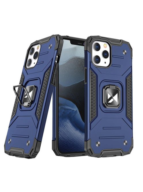 iPhone 13 6.1' Tok Ring Armor Gyűrűs Tok Kickstand Tough Rugged Kitámasztható Fekete