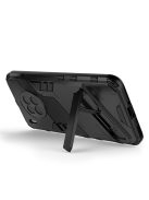 RMPACK Honor 50 Lite / Huawei Nova 8i Tok Ütésállókivitel Kitámasztható PC + TPU 2in1 Anti-Drop Series Kameralencse védelemmel Fekete