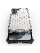 RMPACK Samsung Galaxy S21 FE Ütésállókivitel Szilikon Tok Honeycomb Shock-Proof TPU Szürke