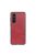 RMPACK Samsung Galaxy S21 FE Tok Műanyag Védőtok Bőrhatású Leather Coated Style Piros