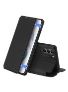 RMPACK Samsung Galaxy S21 FE Flip Notesz Tok DUX DUCIS Skin X Mágneses Kitámasztható Bankkártyatartóval Fekete