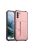 RMPACK Samsung Galaxy S21 FE Tok Ütésállókivitel Kártyatartóval Kézpánt Funkcióval Rózsaarany