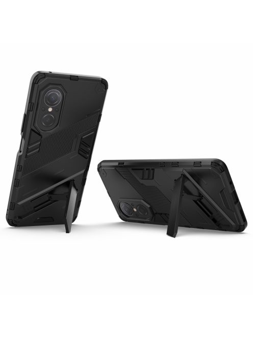 RMPACK Huawei Nova 9 SE Tok Ütésállókivitel Kitámasztható PC + TPU 2in1 Anti-Drop Series Kameralencse védelemmel Fekete
